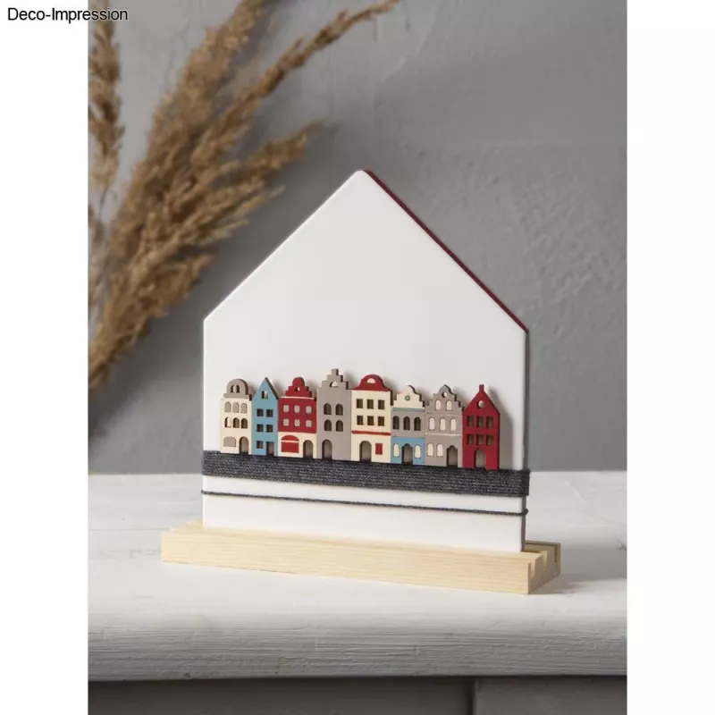 Rayher decoratieve houten lat Noordse huizen, naturel, 2 stuks (46811505)
