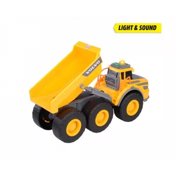 Dickie Toys Volvo A60H knikdumper 1:24 schaal bouwplaatsvoertuig met licht en geluid 203723007