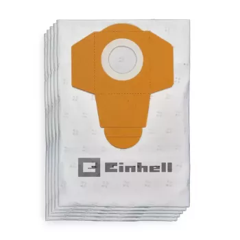 Einhell 2351195 stofzuigerzakken-pack voor TE-VC 2340 SA, TE-VC 2230 SA, TC-VC 1930 SA, TC-VC 1930 S, 40 L, wit/geel, 5 stuks