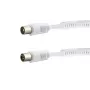 E+P AB101 witte coaxiale antennekabel 1,5m IEC stekker naar bus 75dB afscherming