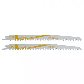 Wolfcraft 2295000 reciprozaagbladen 230 mm, 2-pack, HCS, 6 TPI, voor hout en kunststof