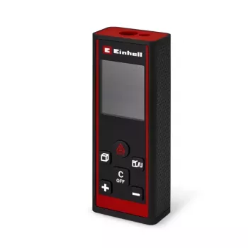 Einhell TC-LD 60 R laser-afstandsmeter 60 m bereik, oppervlakte, volume, Pythagoras, IP54, verlicht lcd, Soft Grip, inclusief tas en batterijen 2270082