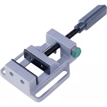 Wolfcraft bankschroef met draaischijf 100 mm bekbreedte, 100 mm spanwijdte, gietijzer, blauw/grijs, 3410000