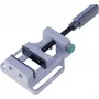 Wolfcraft bankschroef met draaischijf 100 mm bekbreedte, 100 mm spanwijdte, gietijzer, blauw/grijs, 3410000