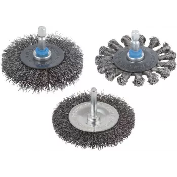 Wolfcraft 75 mm geknoopte stalen draadboorstel met 6,3 mm schacht 2100000