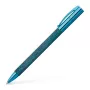 Faber-Castell Ambition balpen – blauwe houten behuizing, zwarte inkt, chromen sierring 148035