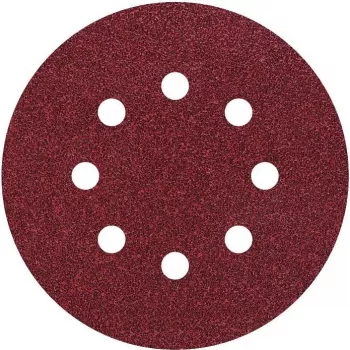 Wolfcraft 2259100 klittenband-schuurschijfset voor excenterschuurmachine, 125 mm, korrels P80/P120/P240, 25-delig, geperforeerd