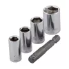 Wolfcraft 2413000 5-delige buitenzeskant dopsleutelset, 1/4 inch aandrijving, chroom-vanadiumstaal