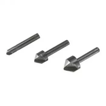 Wolfcraft 2504000 verzinkset, 3-delig, 6/12/16 mm, gereedschapsstaal, cilindrische schacht