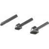 Wolfcraft 2504000 verzinkset, 3-delig, 6/12/16 mm, gereedschapsstaal, cilindrische schacht