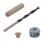 Wolfcraft 2916000 beukenhouten deuvelset 6 mm, 50 geribbelde deuvels + 4 stalen deuvelmarkeerders