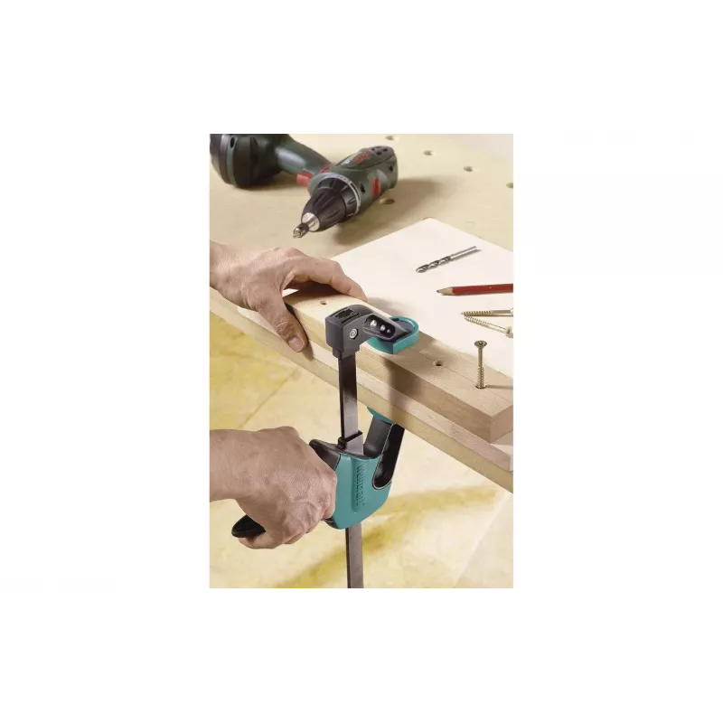 Wolfcraft EHZ Easy 75-150 eenhandsklem 3020000, spanwijdte 0-150 mm, spreidwijdte 75-260 mm, uitlading 75 mm