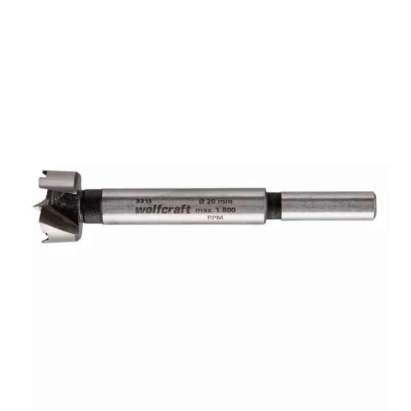 Wolfcraft 3315000 Forstnerboor 20 mm, totale lengte 90 mm, cilindrische schacht, 1 stuk