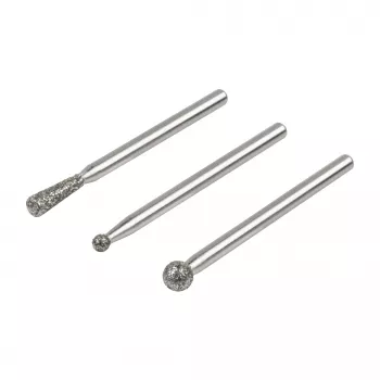 Wolfcraft 5988000 diamant-slijpstift-set, bol en kegel, 3-delig
