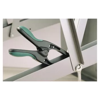 Wolfcraft MT 70 veerklem met spits toelopende bekken, 70 mm spanwijdte, glasvezelversterkt polyamide, zwart/rood 3633000