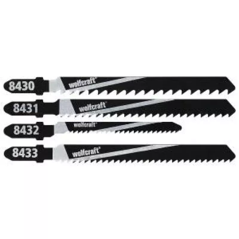 Wolfcraft 8430000 10-delige decoupeerzaagbladset voor hout, T-schacht