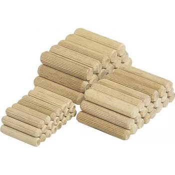 Wolfcraft 2905000 houtdeuvels 6 x 30 mm, 200 stuks, beuken, geribbeld