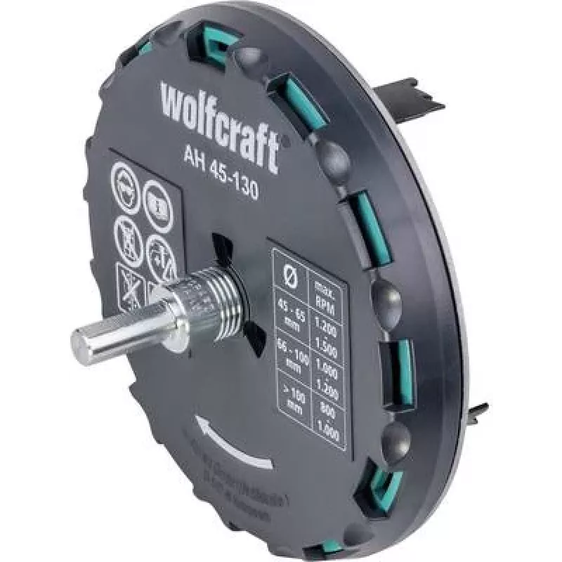 wolfcraft verstelbare gatenzaag 45-130 mm met HSS-zaagbladen en centreerboor 5978000