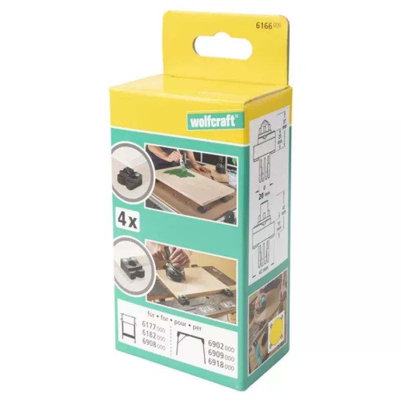 wolfcraft 6166000 spanbekken voor Master werkbanken, 2-set, zwart kunststof