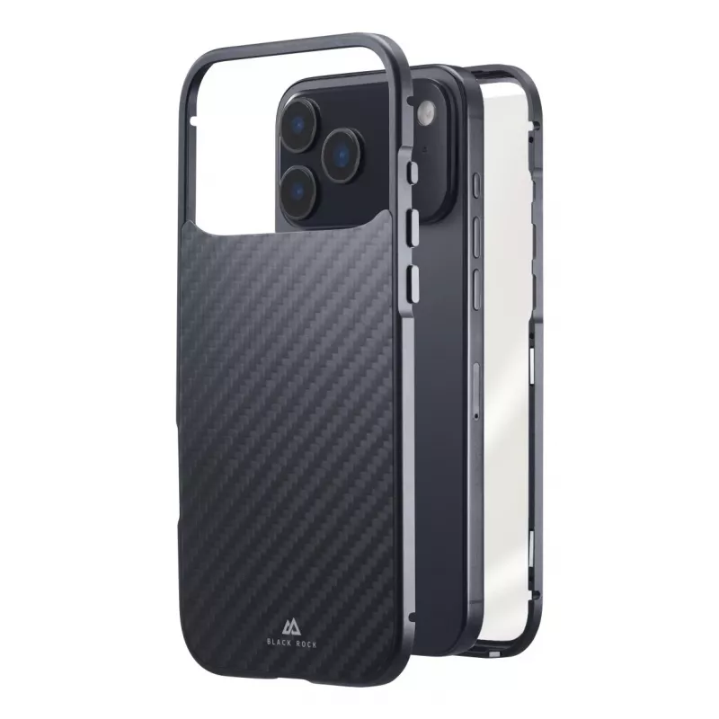 Black Rock Cover 360° glas voor Apple iPhone 17 Pro Max echt carbon 00080472