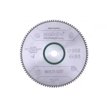 Metabo Multi Cut hardmetaal bekleed cirkelzaagblad 315x30mm 96 tanden FZ/T 628226000