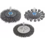 Wolfcraft stalen draad tellerschuurborstel 2101000 voor haakse slijper, 100 mm, gegolfd, M14