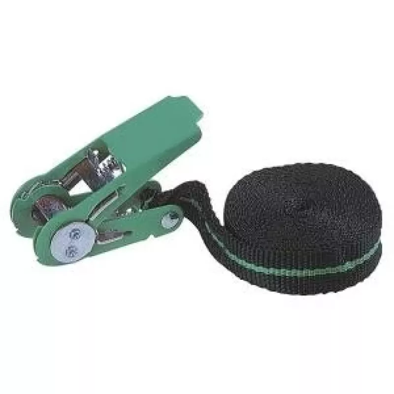 Wolfcraft 3418000 eendelige spanband met ratel, 4 m x 25 mm, LC 90 daN