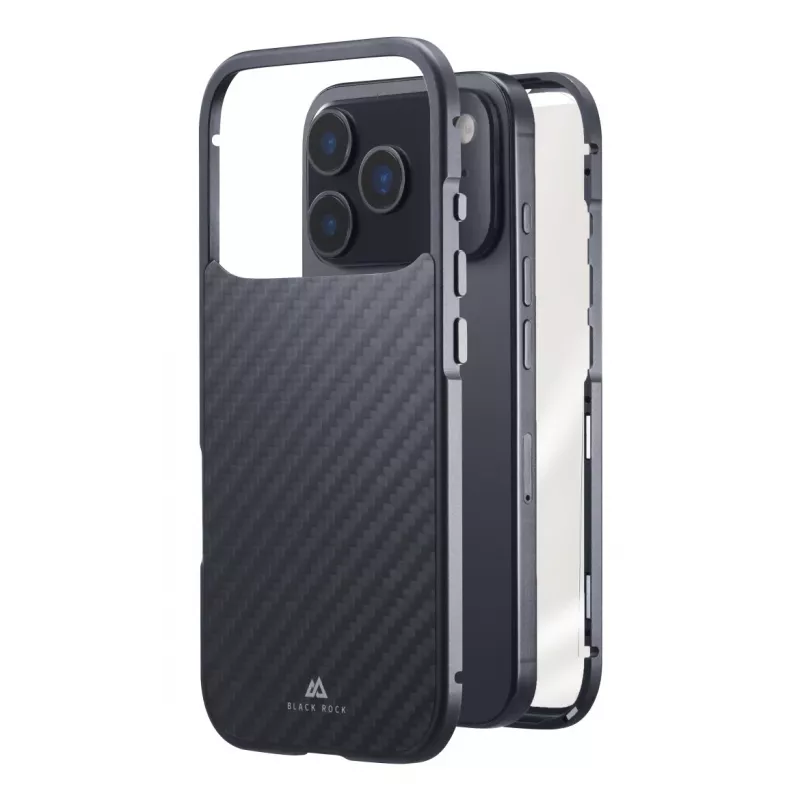 Black Rock Cover 360° glas voor Apple iPhone 17 Pro echt carbon 00080399
