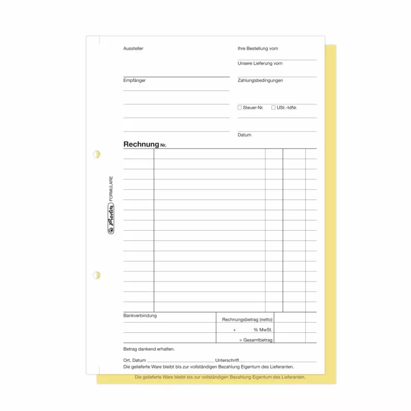 Herlitz factuurformulierenboeken A5 2-delig zelfdoorschrijvend, 4-pack 300003799