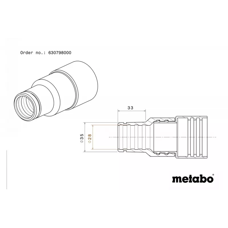 Metabo 630798000 verbindingsmof standaard Ø28/35 mm