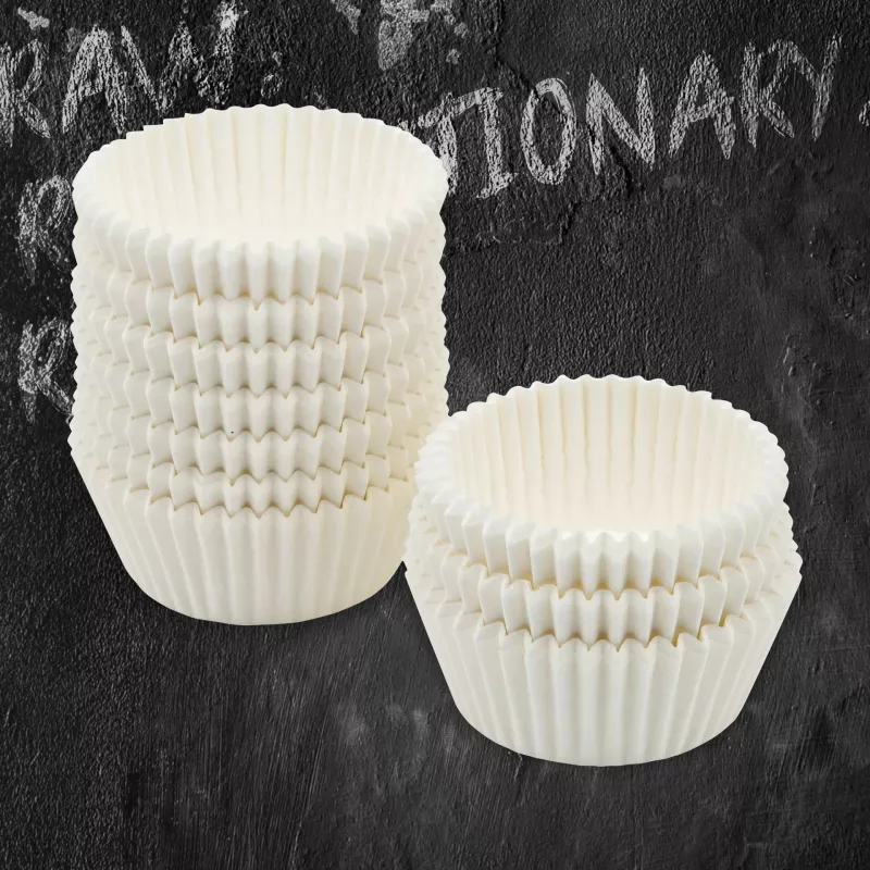 FACKELMANN 21615 muffin- & cupcakevormpjes, vetdicht bakpapier, wit, 5,0 cm diameter, 250 stuks