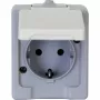 HEINRICH KOPP opbouw Schuko-stopcontact 16A 250V IP44 grijs/wit 100648007