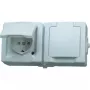 HEINRICH KOPP Schuko-stopcontact met klepdeksel, opbouw, IP44, grijs 137002003