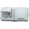 HEINRICH KOPP Schuko-stopcontact met klepdeksel, opbouw, IP44, grijs 137002003