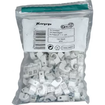 Kopp kabelklem met nagel, bundeldiameter 7-11 mm, grijs, 100 stuks 345604080