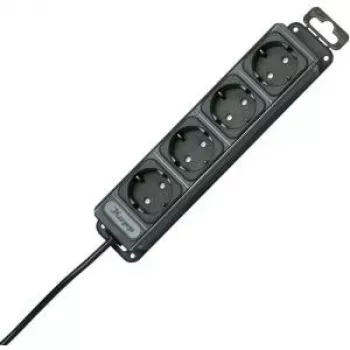 HEINRICH KOPP 4-voudige stekkerdoos zonder schakelaar, antraciet, 1,4 m kabel, Schuko 127115016