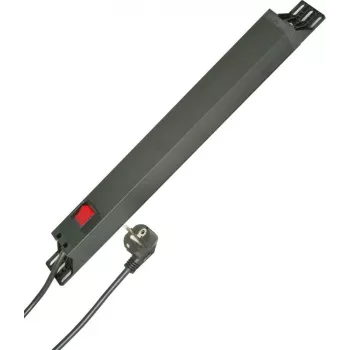 HEINRICH KOPP 7-voudige 19 inch Rack-Montage-stekkerdoos, 2m kabel, zwart 930705028
