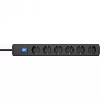 HEINRICH KOPP 232805008 6-voudige stekkerdoos voor binnen, 1,4 m, antraciet