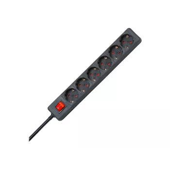 HEINRICH KOPP 6-voudige stekkerdoos, 1,4 m, zwart 120915006