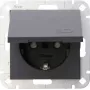 HEINRICH KOPP HK 07 inbouw wandcontactdoos met klepdeksel, antraciet 940115001