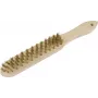 Brüder Mannesmann messingdraadborsel, 4-rijig, 135 mm, houten handvat