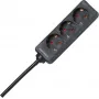 HEINRICH KOPP verlengsnoer, 3 stopcontacten, 1,4 m, zwart 128615005