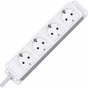 HEINRICH KOPP 4-voudig Schuko stekkerdoos wit, zonder schakelaar, 1,4 m kabel 127102016