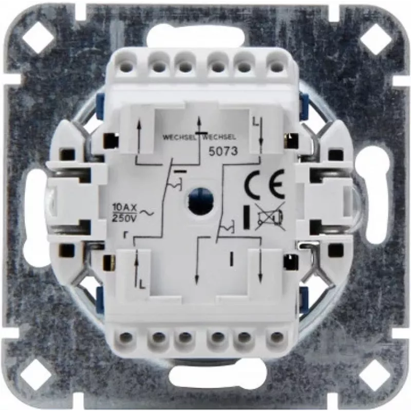HEINRICH KOPP 507300001 inbouw-wisselschakelaar/wisselschakelaar-inzet, 250V, 10AX, aluminium