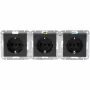HEINRICH KOPP HK07 KombiQuick drievoudige schuko-wandcontactdoos, antraciet, inbouw, 16 A, 250 V, kinderveilig, halogeenvrij 133415001