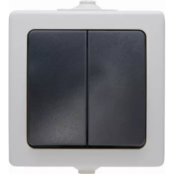 Kopp Paris wisselschakelaar-inzet, inbouw, 250 V AC, 10 A, thermoplast, zwart/grijs 565556008