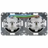 HEINRICH KOPP HK07 KombiQuick dubbel Schuko-stopcontact, inbouw, horizontaal, zwart 133750003