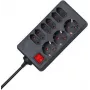 HEINRICH KOPP 9-voudig Schuko-verlengsnoer 1,4 m zwart/rood met verlichte schakelaar 129805005