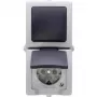 HEINRICH KOPP Nautic grijs combischakelaar en stopcontact met klepdeksel, IP44, 250 V, 16 A 138556008