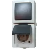 HEINRICH KOPP Nautic grijs combischakelaar en stopcontact met klepdeksel, IP44, 250 V, 16 A 138556008